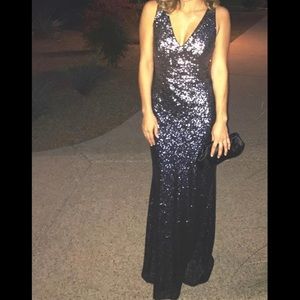 Carmen Marc Valvo Sequin Evening Gown